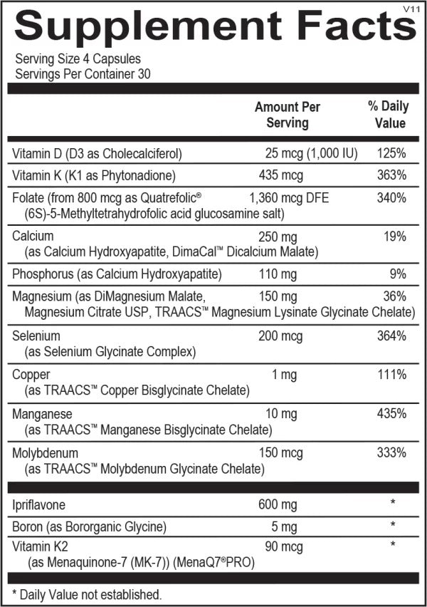 Bone Health Support Supplement for Calcium Absorption, Bone Strength & Skeletal Wellness | Advanced Mineral Formula Capsules (120 Count)