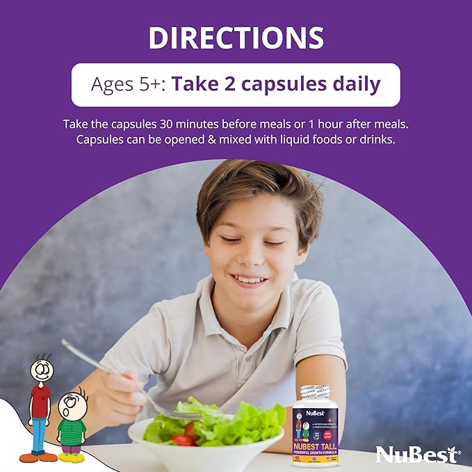 NuBest Tall Height Growth Supplement – Bone Health, Immune Support & Wellness Formula for Ages 5+
