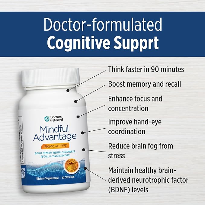 Doctors' Preferred Mindful Advantage – Brain Supplement for Memory & Focus | 30 Count