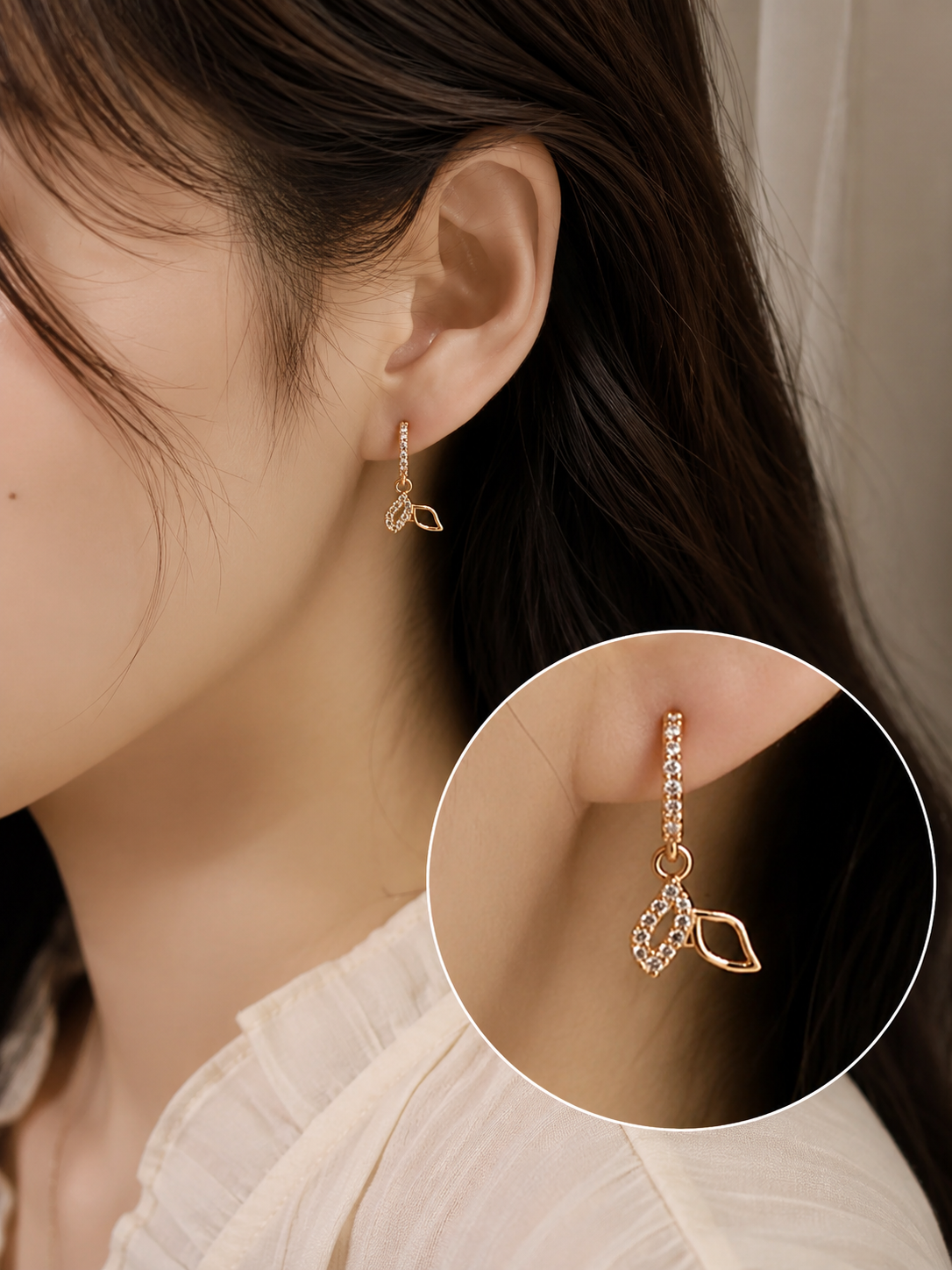 Gold Plated Crystal Stone Earrings for Women & Girls – Elegant Fashion Jewelry