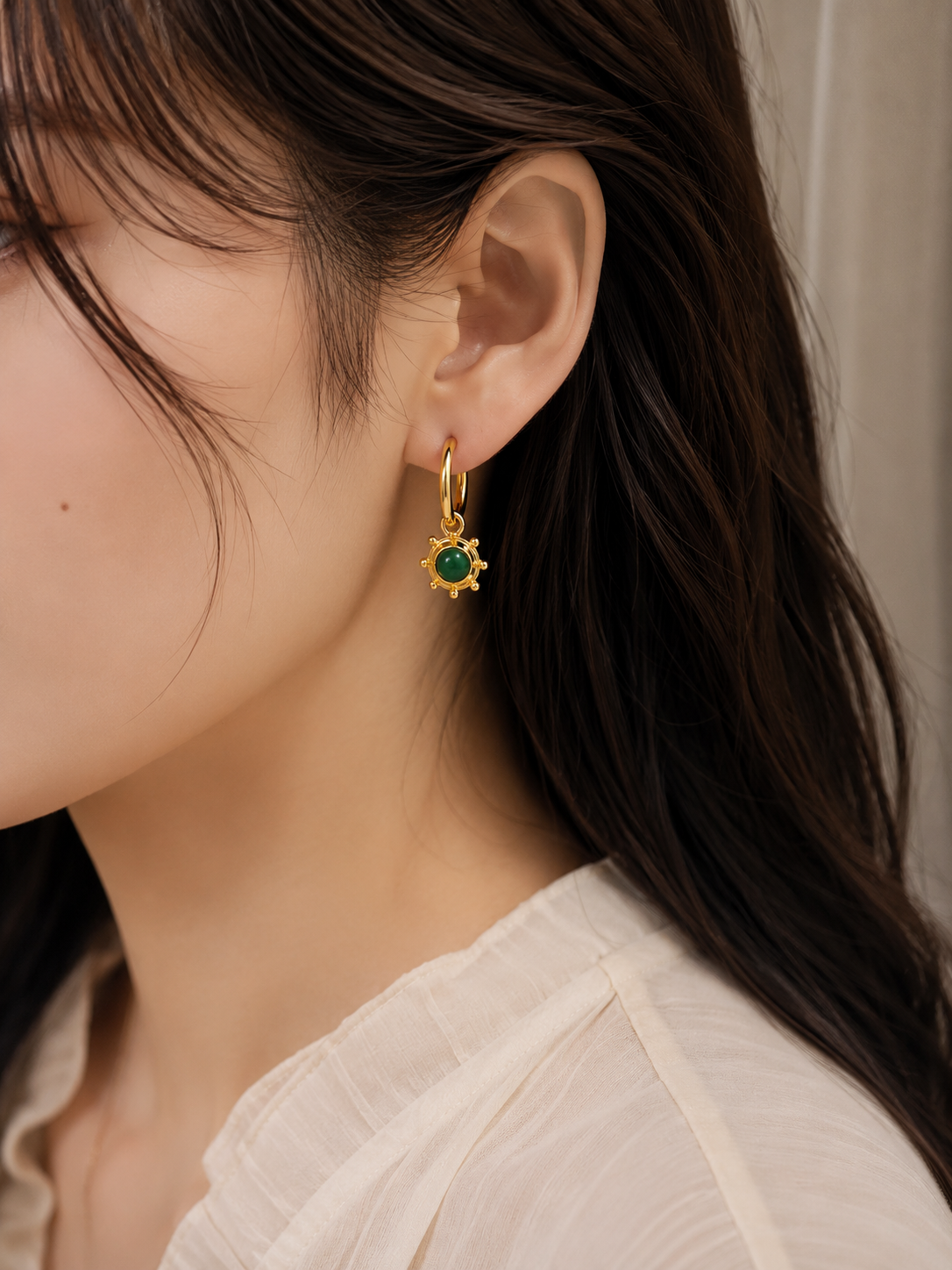 Healing Stone Charm Earrings for Women – Minimalist Everyday Jewelry
