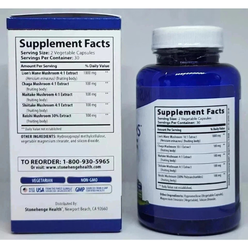 Dynamic Mushroom 60 Veggie Caps – Stonehenge Health Supplement  New