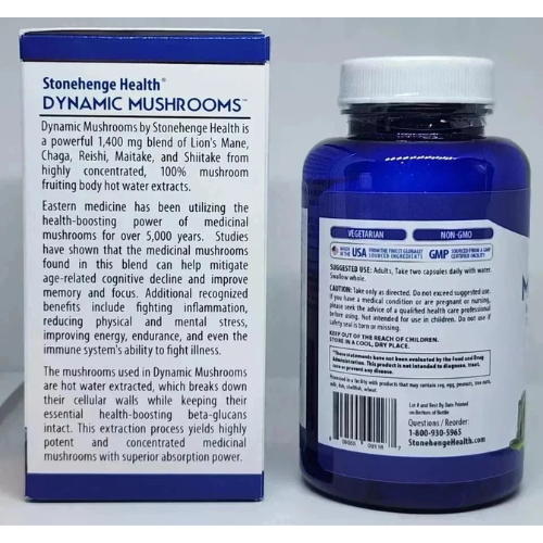 Dynamic Mushroom 60 Veggie Caps – Stonehenge Health Supplement  New