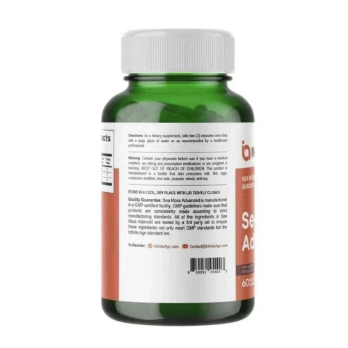 INFINITE AGE 1250mg Sea Moss Advanced Superfood, High-Potency, Vegan - 60 Count