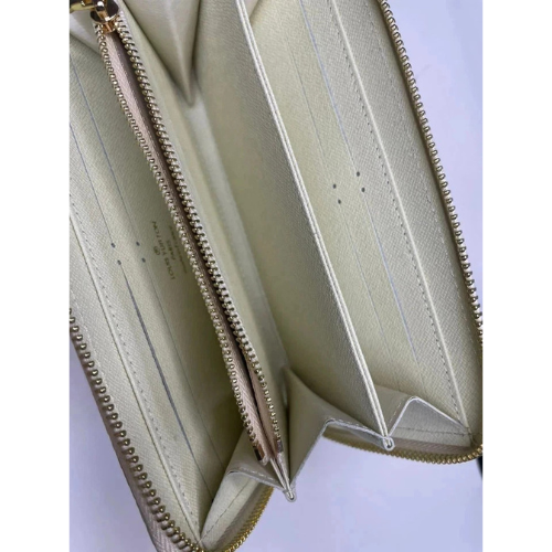 Louis Vuitton Damier Azur Zippy Zip Around Long Wallet Purse White  New