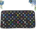 Louis Vuitton Black Multicolor Zippy Wallet M60243 CA1170 175964  New