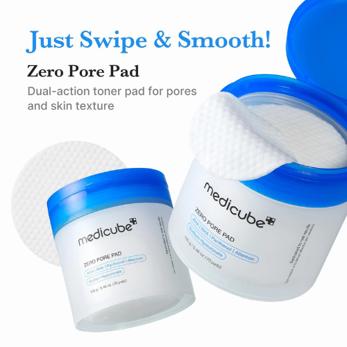Medicube Zero Pore Pads 2.0 Dual-Textured Facial Toner Pads.