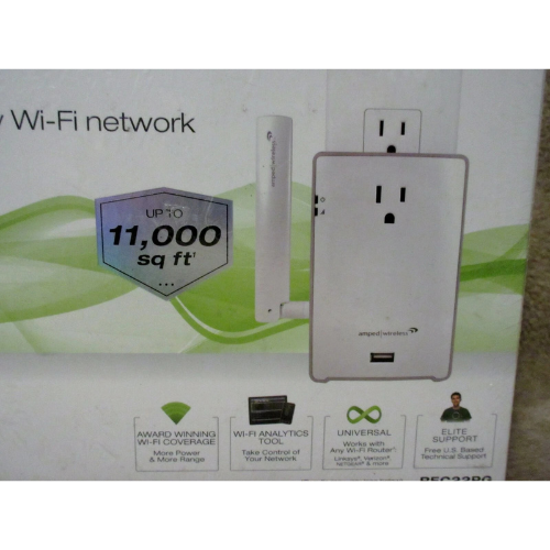 New Amped Wireless High Power Range Extender with AC Pass-Thru REC22PG