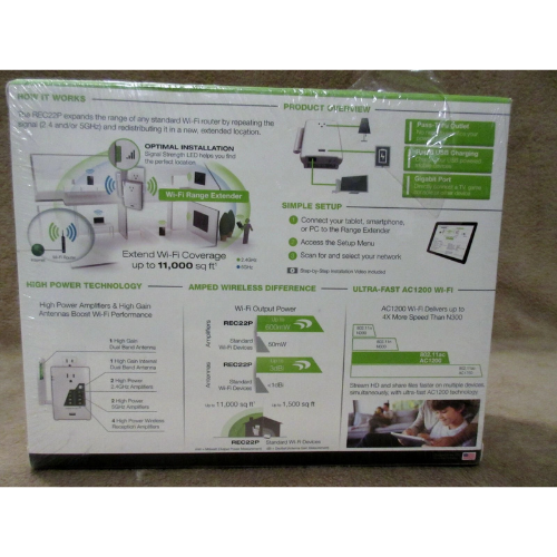 New Amped Wireless High Power Range Extender with AC Pass-Thru REC22PG