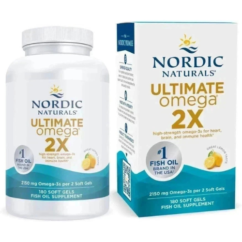 Nordic Naturals Ultimate Omega 2X, Lemon Flavor, 2150 mg Omega-3 - 180 Soft Gels  New
