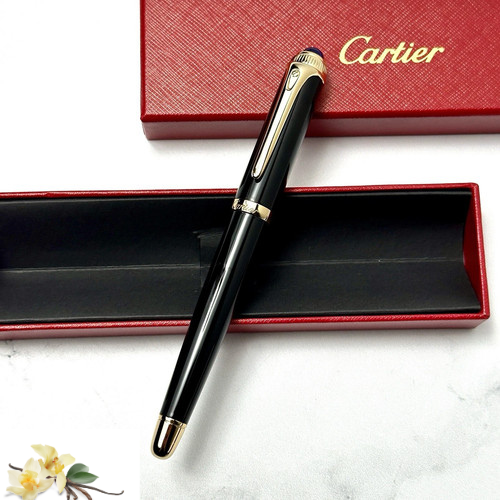 Cartier Black Gold Composite Executive Rollerball Pen Rare AD VIP Gift