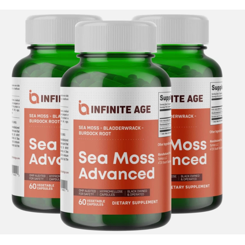 INFINITE AGE 3 Pack of 1250mg Sea Moss Advanced Superfood Capsules