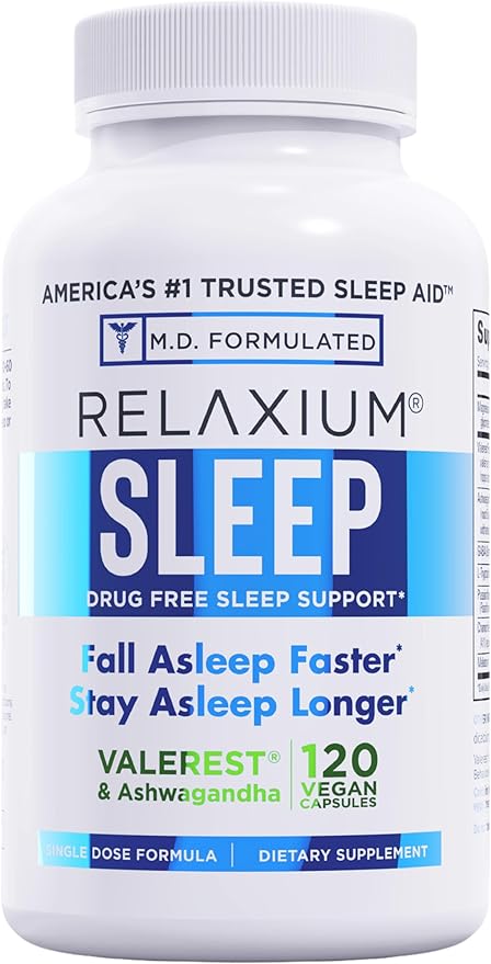 Sleep Support Supplement for Restful Sleep, Relaxation & Nighttime Wellness | Melatonin, Magnesium & Herbal Formula Capsules (120 Count)