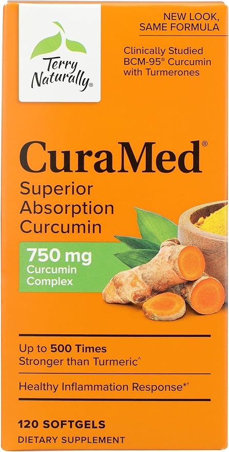 Curcumin Antioxidant Supplement for Joint Health, Brain Support & Immune Function | High-Potency Turmeric Formula Softgels (120 Count, 750mg)