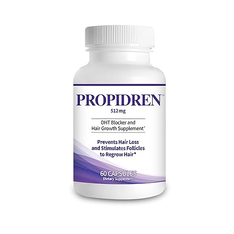 DHT Blocker Hair Growth Capsules – Hair Loss Support & Follicle Strength Formula (60 Count) | HairGenics Propidren