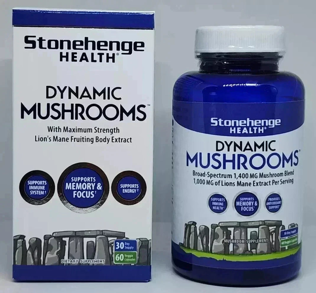 Mushroom Complex Supplement for Brain Support, Focus, Memory & Immune Health | Nootropic Adaptogen Capsules (60 Count)