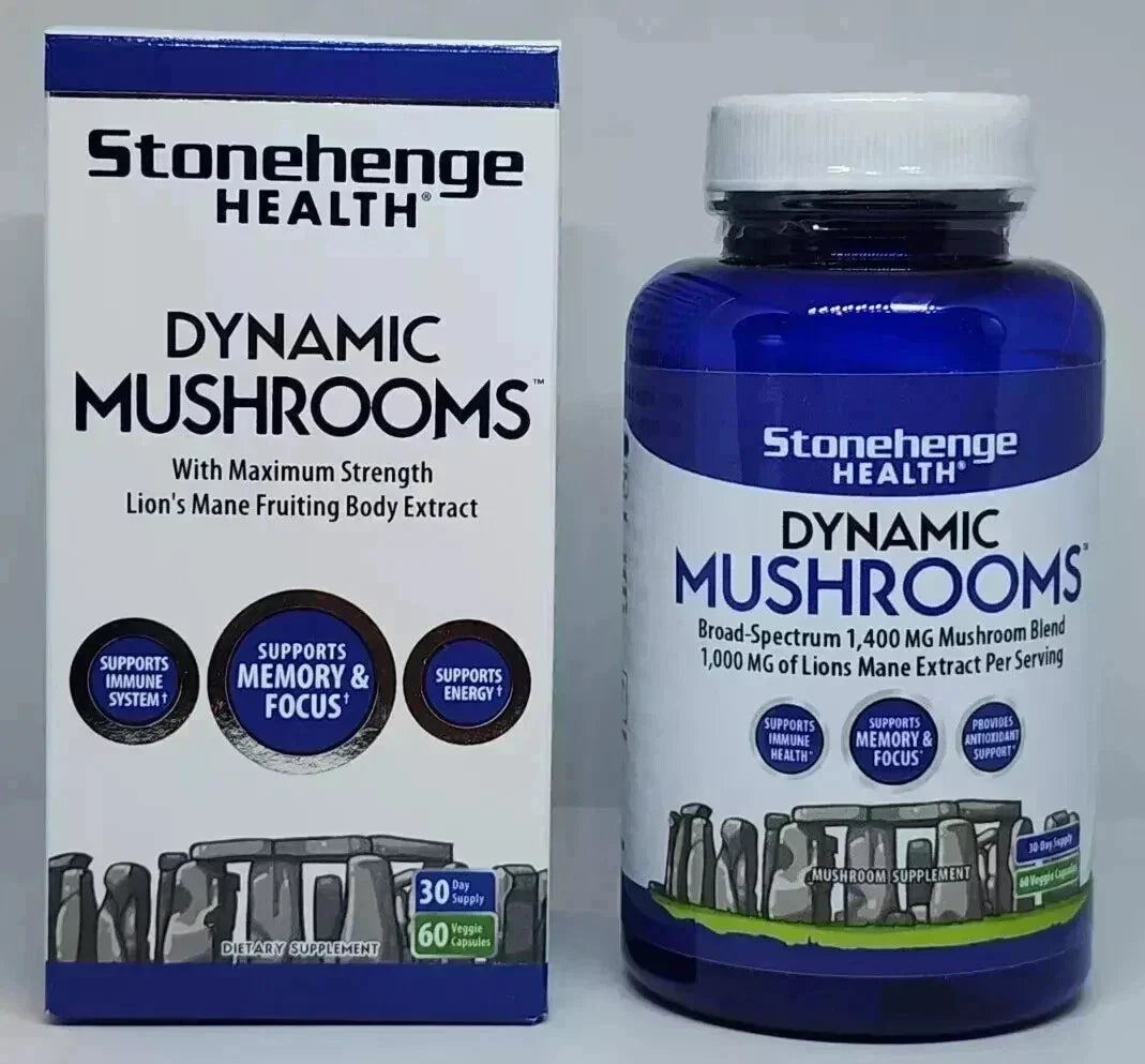Mushroom Complex Supplement for Brain Support, Focus, Memory & Immune Health | Nootropic Adaptogen Capsules (60 Count)