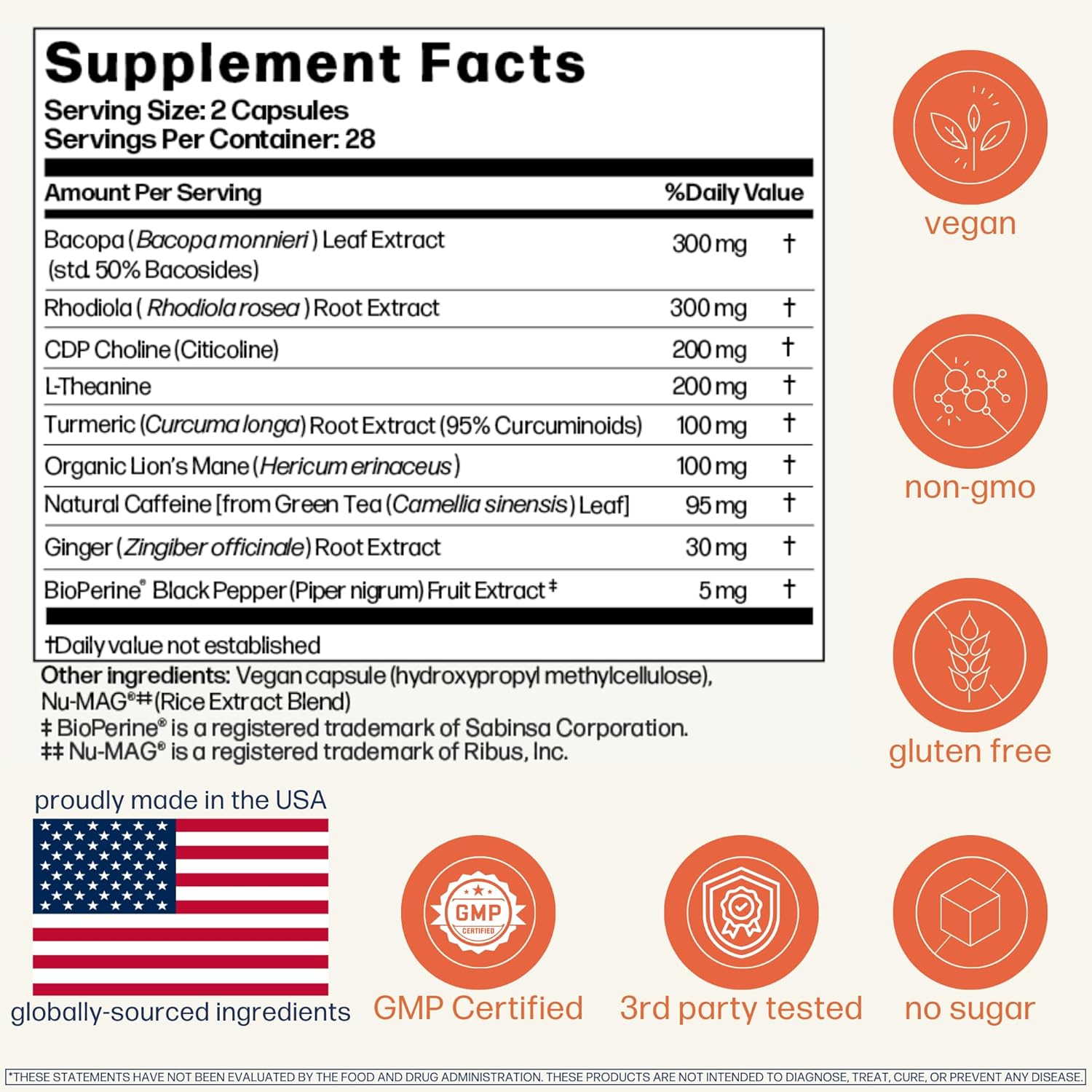 Avantera Elevate Nootropic Brain Supplement – Focus, Memory & Energy Support, No Crash, 56 Count for Men & Women