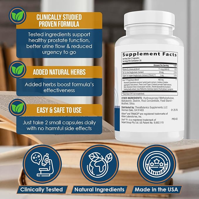 Advanced Prostate Health Capsules for Men – Saw Palmetto, Lycopene & Mushroom Blend Daily Support Supplement | Ideal Prostate Plus Ultra