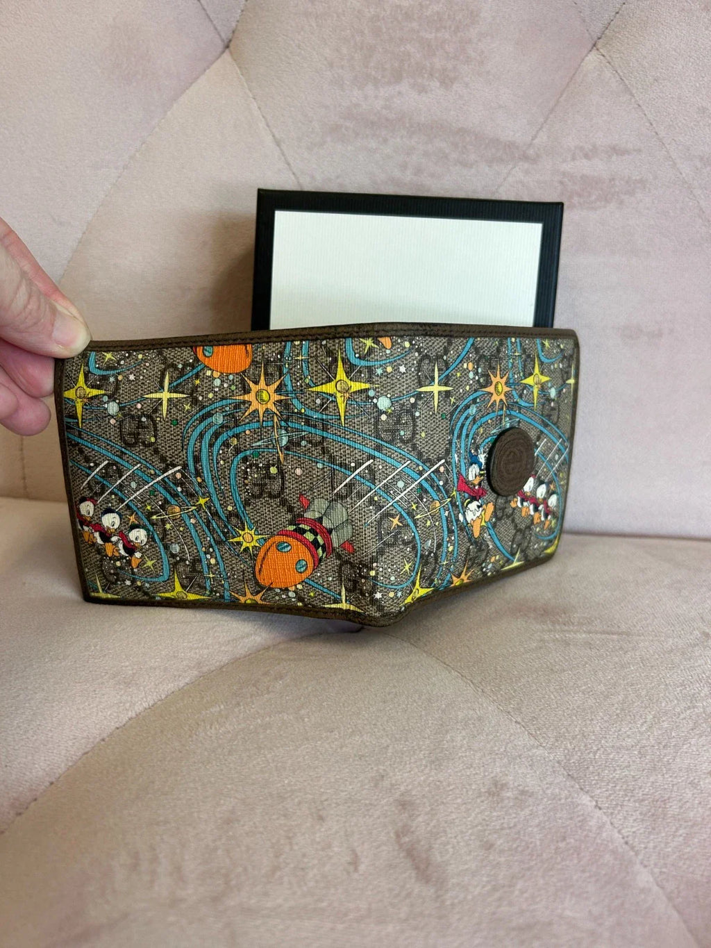 Gucci x Disney GG Supreme Donald Duck Billfold Wallet – Luxury Designer Leather Wallet for Men