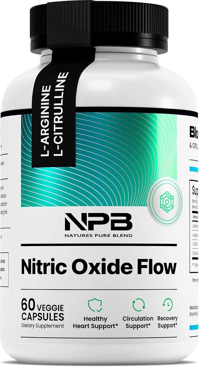 L-Arginine 1500mg Nitric Oxide Capsules – Energy, Circulation & Performance Support (Daily Supplement) | Nature’s Pure Blend