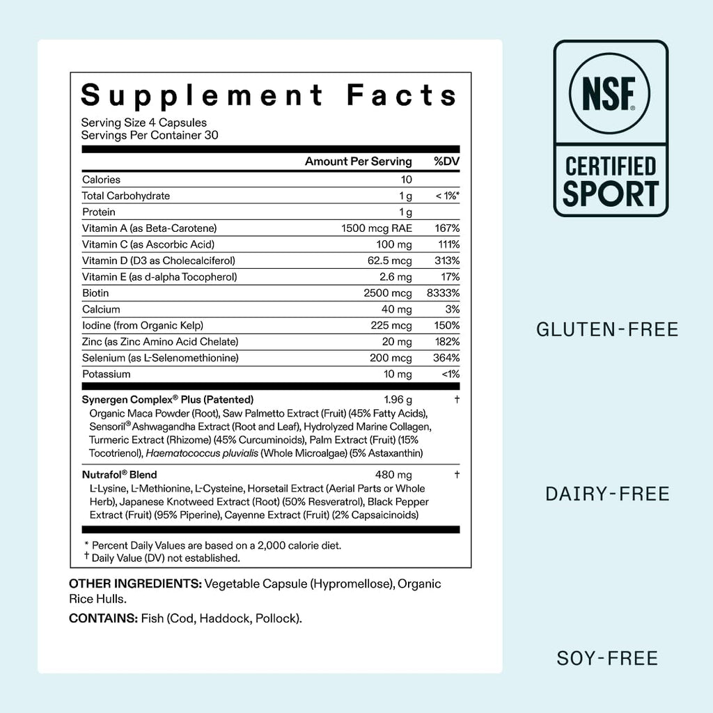 Nutrafol Women’s Balance Hair Growth Supplement – Ages 45+ – 1 Month Supply