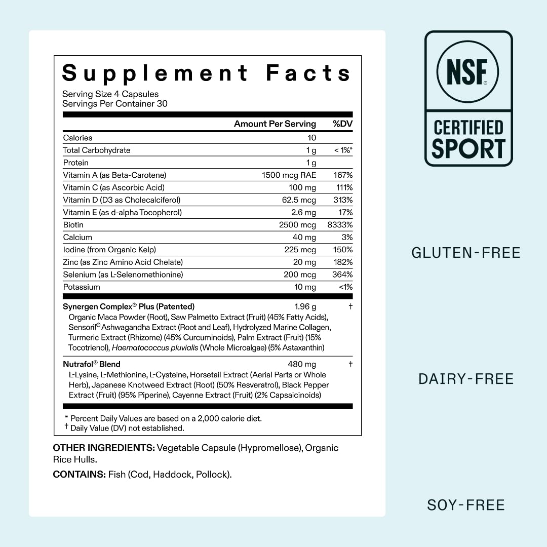 Nutrafol Women’s Balance Hair Growth Supplement – Ages 45+ – 1 Month Supply