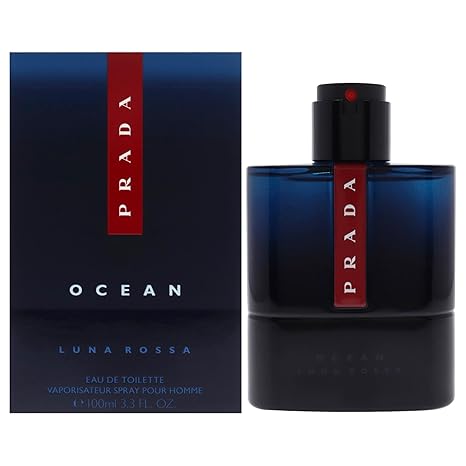 Men’s Fresh Aquatic Eau De Toilette – Bergamot, Iris & Vetiver Cologne 100ml | Luna Rossa Ocean by Prada