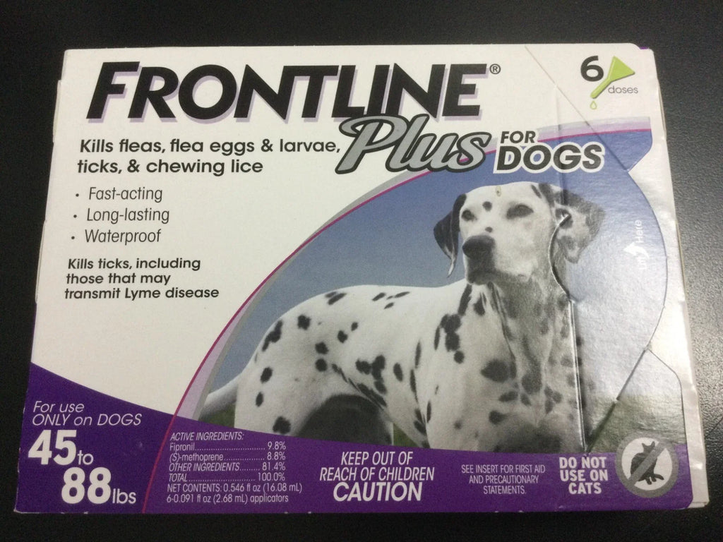 Frontline Plus For Dogs 45 to 88 LBS 6 Doses 6 Month Supply  New