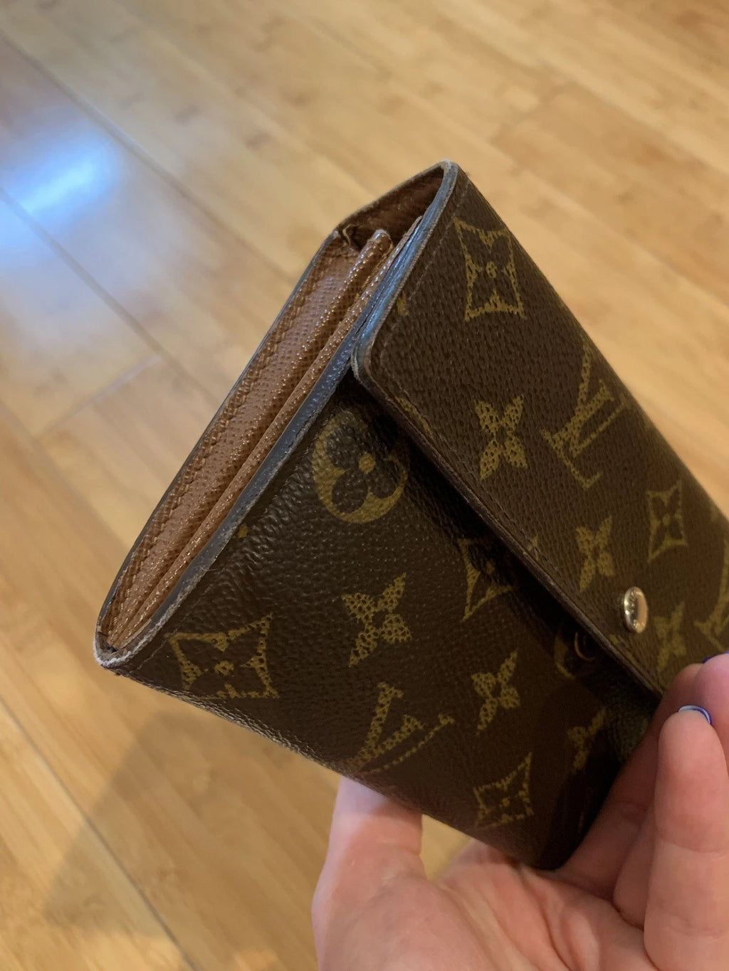 Monogram Long Wallet – Classic Designer Style Flap Wallet with Multiple Card Slots