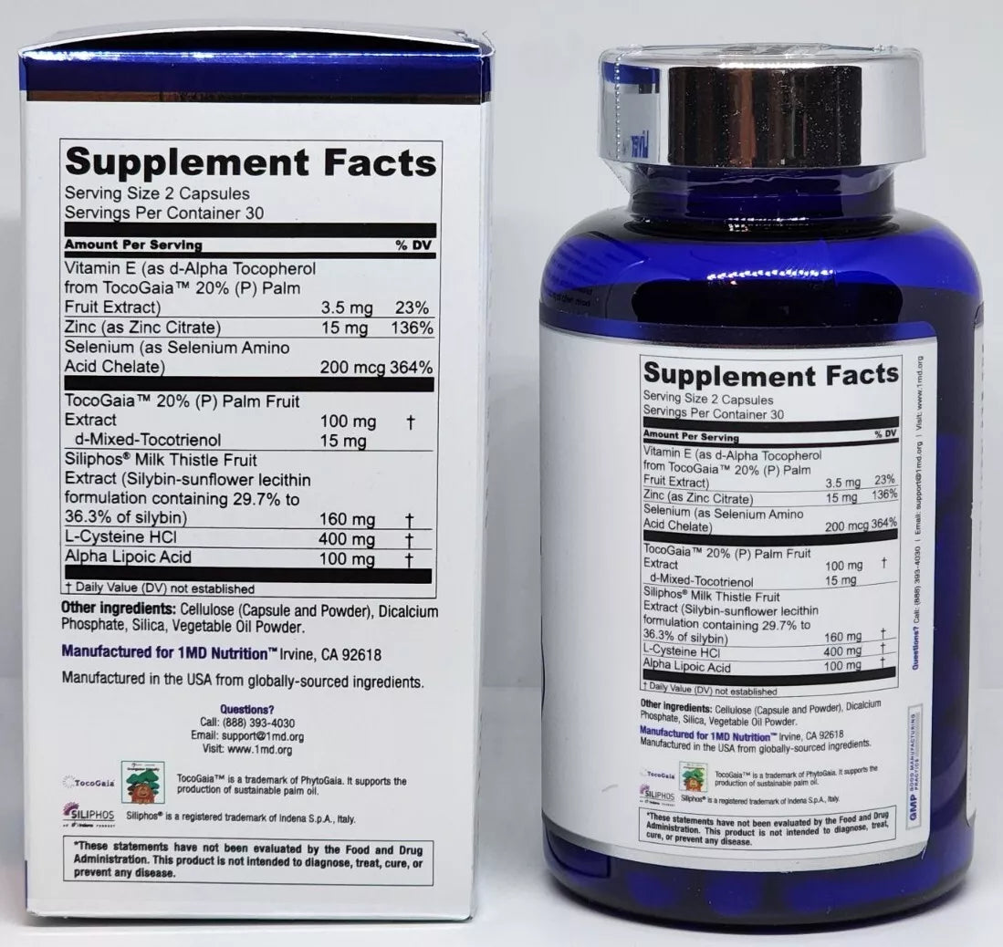 1MD LiverMD Liver Repair Support Supplement New Sealed 60 Capsules