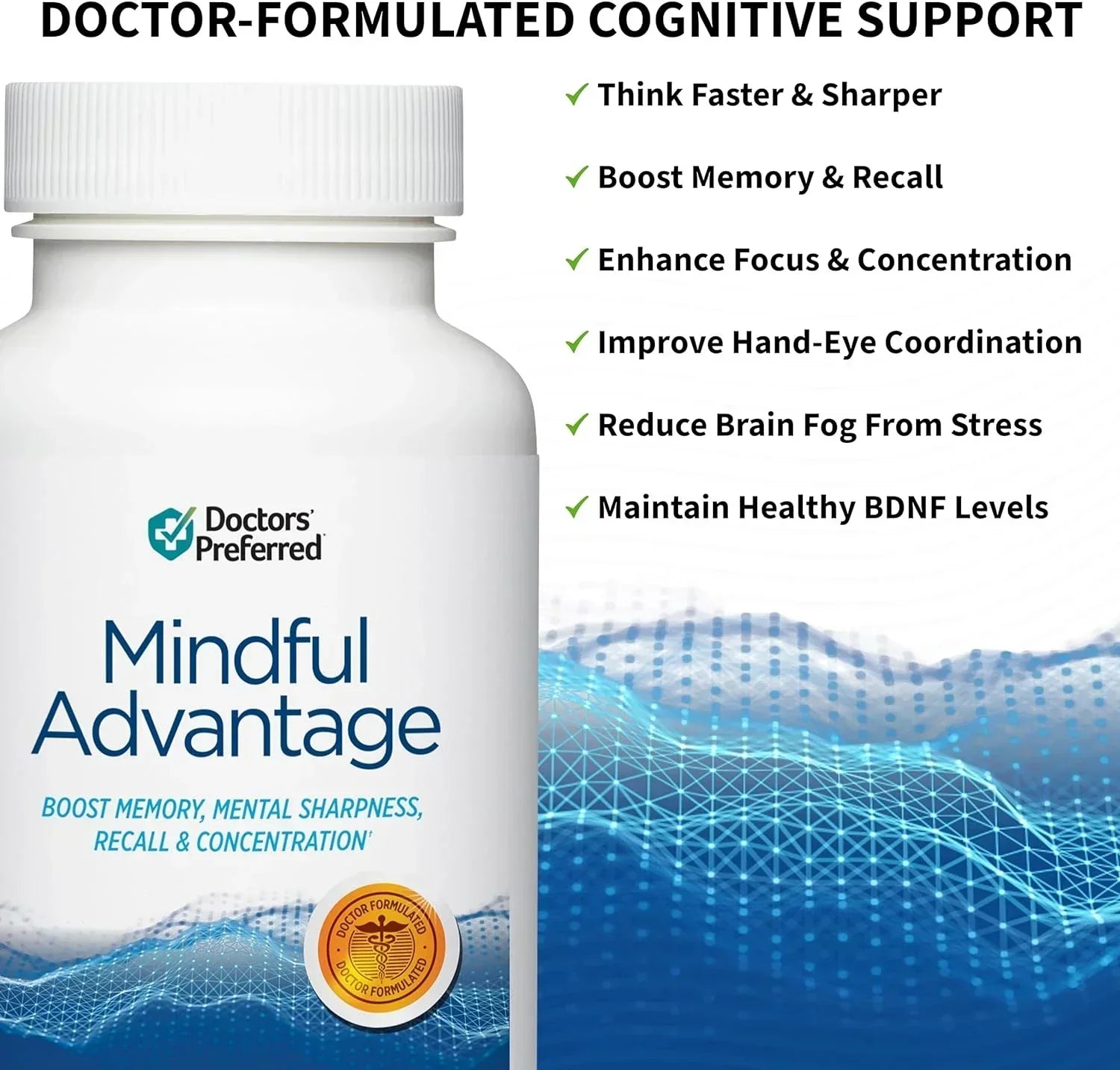 Mindful Advantage Brain Supplement for Memory and Focus - Boost Memory, Mental S