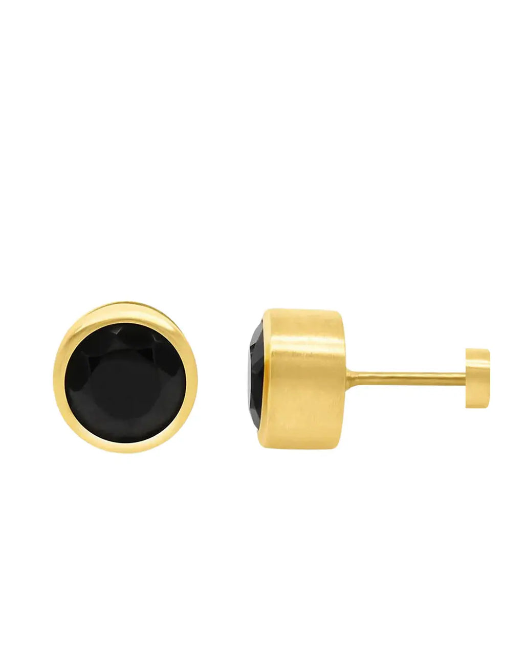 Minimalist Round Stud Earrings for Women & Girls – Gold Plated Stainless Steel