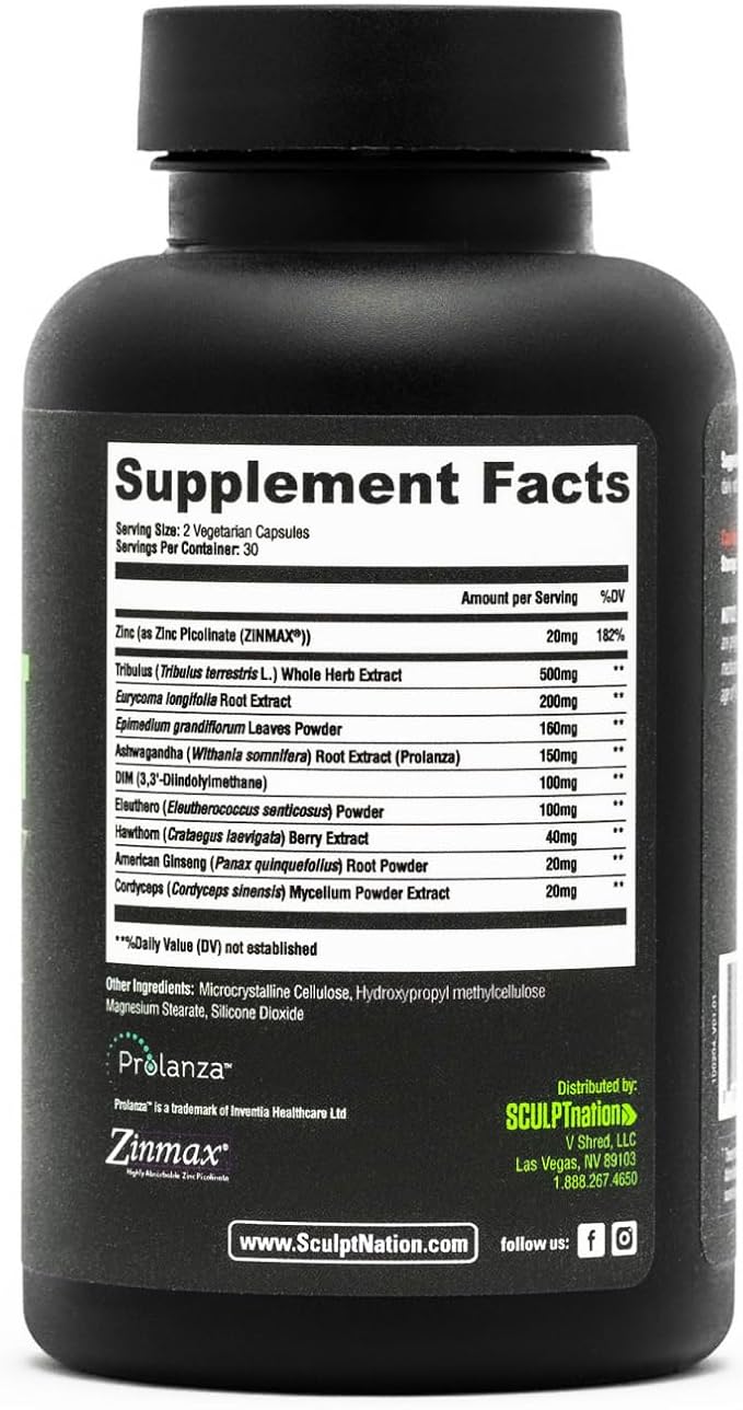 Men’s Testosterone Support Supplement for Energy, Strength, Stamina & Performance | Herbal Fitness Formula Capsules (60 Count)