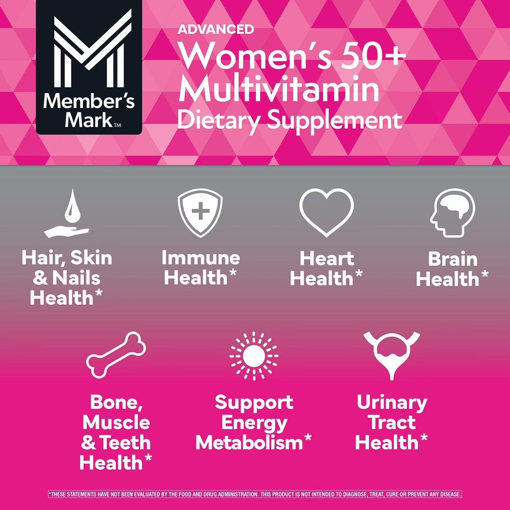 Member's Mark Advanced Women’s 50+ Multivitamin Tablets – Complete Daily Vitamins | 275 Count