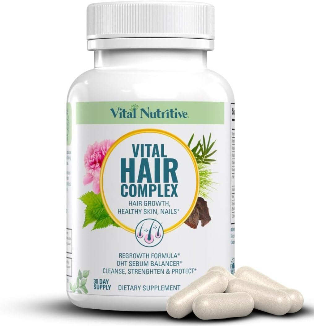 Biotin Hair Growth Supplement for Men & Women – Hair, Skin & Nails Support Vitamins (Daily Formula) | Vital Nutritive Complex