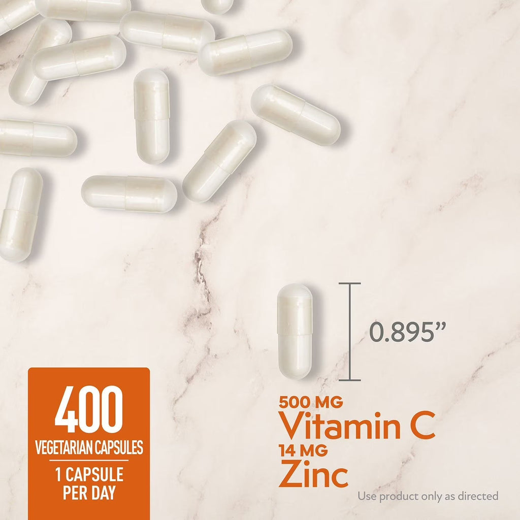 Member's Mark Vitamin C with Zinc Capsules – Immune Support Supplement | 400 Count