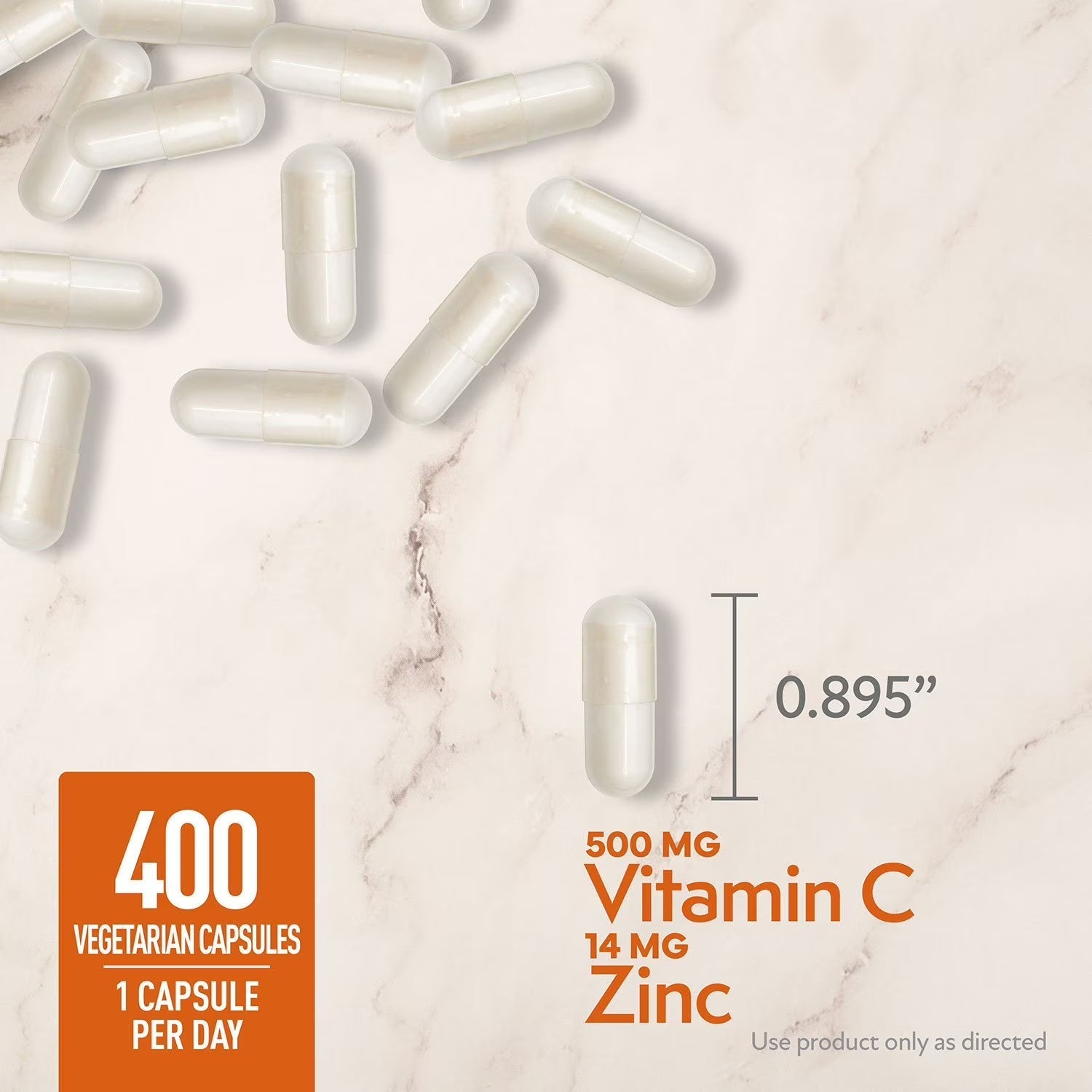 Member's Mark Vitamin C with Zinc Capsules – Immune Support Supplement | 400 Count